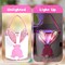 Easter Bunny Baskets with Lights, 4 Pcs Large Easter Egg Hunt for Kids Canvas Basket Candy Tote Bags with Handles Decorations Party Supplies for Spring Egg Hunts Party Storage